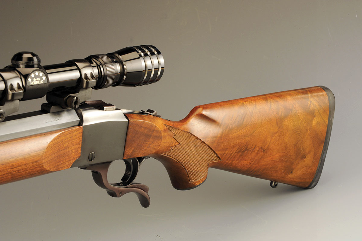 At one time, the No. 1 rifle featured figured wood as Bill Ruger considered it a very fancy, almost custom rifle. Like other rifles in the Ruger stable, the stock leans towards the classic style with a black recoil pad and spacer.